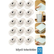 TKÇ Hsnet 20 Li Bilyeli Tekerlek Eşya Kaydırma Aparatı Yapışkanlı Set 360D