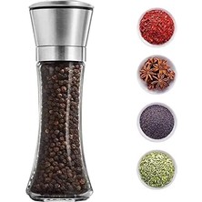 Fethiye Toptan Gövdeli Paslanmaz Kapaklı Baharat Öğütücü Tuzluk Karabiberlik Öğütücü (19CM), FT4344