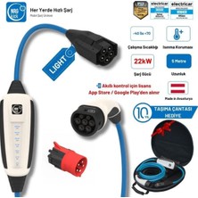 Nrgkick Çantalı Basic Plus Set 32A Light 22KW 5 Metre Ac Mobil Elektrikli Araç Şarj Istasyonu Monofaze & Trifaze Uyumlu (Wallbox)