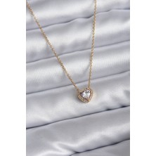 TKÇ 316L Çelik Zincir Gold Renk Charm Kadın Kolye