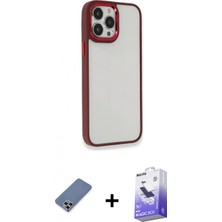 Pileli Store Pilelistore™ iPhone 13 Pro Max Kılıf Eksen Doku Prime - Siyah Bilvis 5in1 5d Magic Hayalet Cam Ekran Koruyucu + Metal Kamera Lens Koruma Cam - Akyl