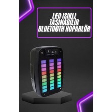 TKÇ Taşınabilir 6.5 Inç LED Bluetooth Kareoke Hoparlör Rgb Işıklı Radyolu