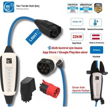 Nrgkick Sabit Basic Set 32A Light 22KW 10 Metre - Duvar Bağlantı Soketi Monofaze & Trifaze Duvar Askı Aparatı Hediyeli