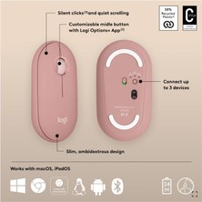 TKÇ Pebble 2 M350S Kablosuz Bluetooth Sessiz Optik Mouse Pembe 910-007014