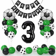 Parti Pera Futbol Temalı Doğum Günü Balon Seti Siyah Beyaz Top Folyo Balon