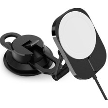 Delixa Magfit Dashboard Araç Içi Telefon Tutucu + Manyetik Kablosuz Şarj Cihazı iPhone Için Magsafe