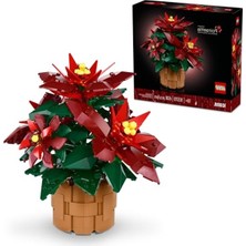 MarkEntegra LEGO Icons Poinsettia Building Set - Yapay Çiçek Süslemeleri ve Masa Için Orta Parçalar, Yetişkinler 18+ - 10370 Yaş