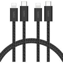Belkin 2' Örgülü Usb-C - Lightning Kablo, 1,5 M, iPhone 14 Önceki Modeller, 9. iPad Airpods Için Şarj Kablo