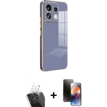 Pileli Store Pilelistore™ Redmi Note 13 Pro 5g Kılıf Yankı Serisi - Siyah 3D Antistatik Mat Seramik Nano Ekran Koruyucu + Kamera Lens Koruma Cam - Sf