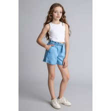 DeFacto Beli Bağcıklı Denim Şort Kız Çocuk G6380A826SM