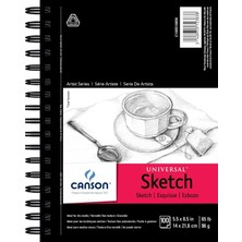 Canson 100510850 - Sanatçı Serisi Eskiz Defteri, 14 cm x 21,6 cm Yandan Tel Bağlamalı