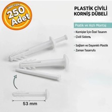 Made ÇD014 7 mm Çivili Plastik Dübel Korniş Montaj Dübeli Plastik (250 Adet)