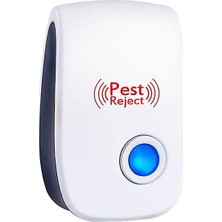 Pest Reject Ultrasonik Haşere Kovucu, 80-120 M² Koruma Alanı, 22-65 Khz Frekans, Fare Sıçan Böcek Kovucu, Beyaz, 5 Watt, Model PM-5514
