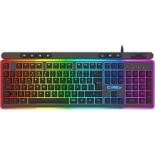 K1 360° Özelleştirilebilir Rgb & Yazılımlı Full Membran 104+7 Tuşlu Ekstra Multimedya/rollover Ses Kontrol Mekanizmalı Gaming Klavye