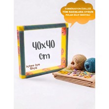 Punchistanbyuyc Sarı Çiçekli 40X40 cm Kombinasyon Özellikli Punch ve Tüm Nakışlara Uygun İğneli/Telli Ahşap Kasnak (KILIF HEDİYELİ)
