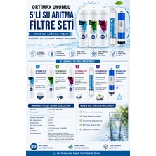 Aquatime Ortimax Uyumlu 5li Su Arıtma Filtre Seti – Pp Sediment, Gac, Cto Karbon, Membran ve Post Karbon
