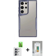 İlk El Grup Pilelistore™ Galaxy S25 Ultra Kılıf Akış Çizgi Koleksiyonu - Şeffaf Polymer Nano Ekran Koruyucu + Raze Metal Kamera Lens - Gs