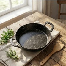 2'li Granit Alüminyum Döküm Sahan Seti | Yapışmaz Yumurta & Kızartma Tavası | Granit Omlet Tavası (18CM + 20CM) | Eşit Isı Dağılımı ve Dayanıklı (18CM 1 Adet)