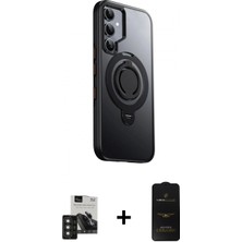 Pileli Store Pilelistore™ Galaxy S24 Kılıf Zirve Çizgi Prime - Siyah 6d Antistatik Mat Seramik Hayalet Nano Ekran Koruyucu + Pvd Metal Kamera Lens - Tngı
