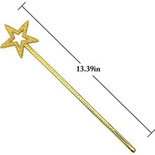 Markaon Altın Renk Yıldız Peri Asası Peri Değneği 34 cm 1 Adet