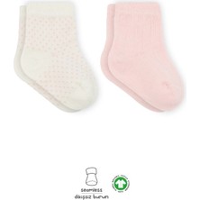 Senka Puan Derby Penye Soket Çorap 2'li BS10103 Pembe Ekru