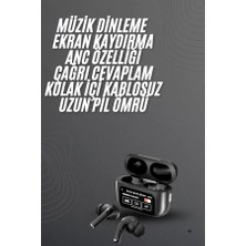 Armüz Kulak Içi Bluetooth Kulaklık Ekranlı Müzik Dinleme Çağrı Cevaplama Siyah