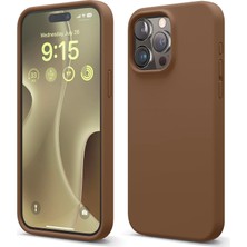 Merwish iPhone 15 Uyumlu Özel Ipeksi Dokunuş Hissi Veren Içi Yumuşak Kadife Lansman Silikon Kılıf Kapak (Kah