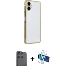 Pileli Store Pilelistore™ Galaxy A06 Kılıf Vadi Minimal - Siyah 3D Antistatik Cam Ekran Koruyucu + Raze Metal Kamera Lens - Sh