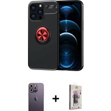 İlk El Grup Pilelistore™ iPhone 13 Pro Max Kılıf Yankı Form Prime - Siyah Bilvis 3D Cam Ekran Koruyucu + Neon Fosforlu Kamera Lens - Bz