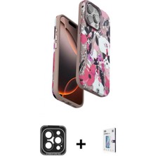 Pileli Store Pilelistore™ iPhone 15 Pro Max Kılıf Siluet Doku - Siyah Bilvis 0.18MM Plus Cam Ekran Koruyucu + Pvd Metal Kamera Lens - Sh