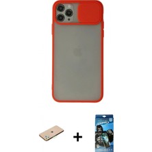 Pileli Store Pilelistore™ iPhone 11 Pro Kılıf Vadi Çizgi - Siyah 34D Izgaralı Cam + Renkli Kamera Lens Koruma Cam - Yl