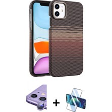 Pileli Store Pilelistore™ iPhone 11 Kılıf Doruk Serisi - Siyah 3D Antistatik Cam Ekran Koruyucu + Raze Metal Kamera Lens - Mr