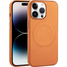 Zore Için Uyumlu iPhone 14 Kılıf Pu Deri M-Safe Wireless Şarj Özellikli Derix Kapak Taba