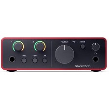 Delixa Focusrite Scarlett Solo 4 Ses Kartı: Gitarist, Vokalist Veya Prodüktör Için USB Arayüzü, S