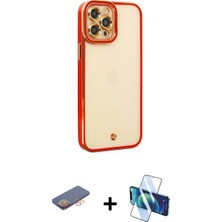 Pileli Store Pilelistore™ iPhone 12 Pro Kılıf Çekirdek Klasik Serisi - Siyah 3D Antistatik Seramik Nano Ekran Koruyucu + Renkli Kamera Lens Koruma Cam - Tu