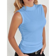 Gökyüzü Moda Kadın Omuzlardan Açık Balıkçı Yaka Kaşkorse Bluz