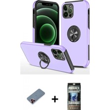 Pileli Store Pilelistore™ iPhone 12 Pro Kılıf Odak Form Prime - Siyah 34D Hayalet Izgaralı Cam + Metal Kamera Lens Koruma Cam - Kı