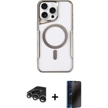 Pileli Store Pilelistore™ iPhone 15 Pro Kılıf Yadigar Klasik Özel Seri - Siyah 3D Antistatik Hayalet Cam Ekran Koruyucu + Raze Metal Kamera Lens - Gs