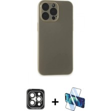 Pileli Store Pilelistore™ iPhone 15 Pro Max Kılıf Atlas Minimal Prime - Siyah 3D Antistatik Seramik Nano Ekran Koruyucu + Pvd Metal Kamera Lens - Gı