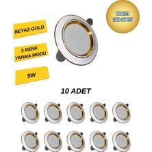 Kendal Elektrik K2 KDL111 Beyaz-Gold Kasa Üç Fonksiyonlu Spot 5W -10’lu Paket