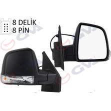 GVA Depomix Diş Dikiz Aynasi Sağ Doblo 11 Elektrikli Sinyalli Siyah Kapakli Tek Cam Konveks 8 Fiş VM-668EHR