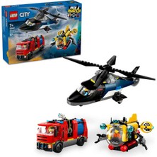 LEGO City Helikopter, Itfaiye Kamyonu ve Denizaltı Karışımı 60462 - 7 Yaş ve Üzeri Çocuklar Için Yaratıcı Oyuncak Yapım Seti (874 Parça)