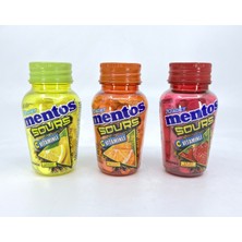 Perfetti Mentos Sours Şekersiz Tatlandırıcılı C Vitaminli Portakal-Limon-Çilek Aromalı Tablet Şekerleme 49GR (3'lü Tadım Seti)