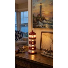 Neolab Dekoratif Tasarım Deniz Feneri Tealight - Kırmızı Beyaz