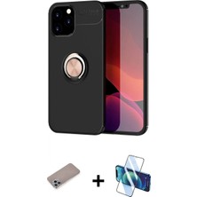 Pileli Store Pilelistore™ iPhone 12 Pro Max Kılıf Yankı Form Prime - Siyah 3D Antistatik Seramik Nano Ekran Koruyucu + Shine Kamera Lens Koruma Cam - Sabe