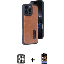 Pileli Store Pilelistore™ iPhone 16 Pro Max Kılıf Yörünge Işık Serisi - Siyah Buffer Hayalet Cam Ekran Koruyucu + Pvd Metal Kamera Lens - Gs