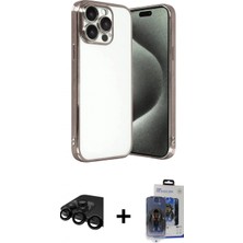 Pileli Store Pilelistore™ iPhone 15 Pro Max Kılıf Vadi Minimal - Siyah Vanessa Magic Cam + Raze Metal Kamera Lens - Sh