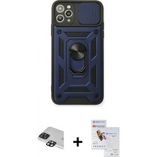 Pileli Store Pilelistore™ iPhone 11 Pro Max Kılıf Ahenk Klasik - Siyah Seramik Nano Ekran Koruyucu + Pers Alüminyum Kamera Lens - Sh