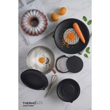 Thermoad Steel 9 Parça Rendeli Karıştırma ve Saklama Kabı Paslanmaz Çelik (16-20-24)