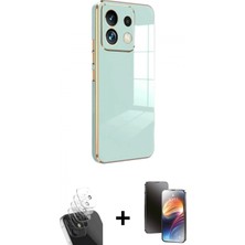 İlk El Grup Pilelistore™ Redmi Note 13 Pro 5g Kılıf Yankı Serisi - Siyah 3D Antistatik Mat Seramik Nano Ekran Koruyucu + Kamera Lens Koruma Cam - Sf